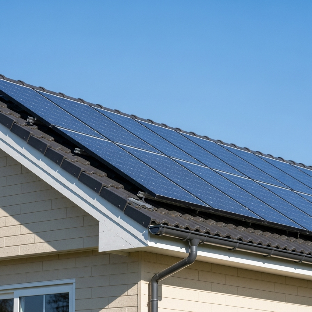 Maison équipée de panneaux solaires